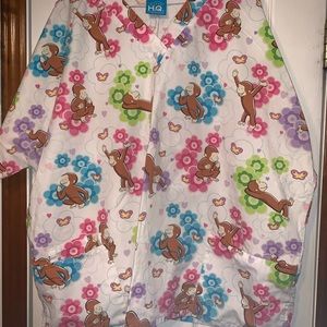 Curious George scrub top